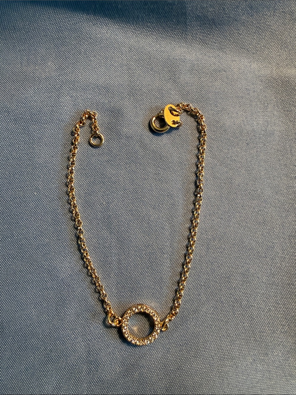 Gold Crystal Circle Link Bracelet
